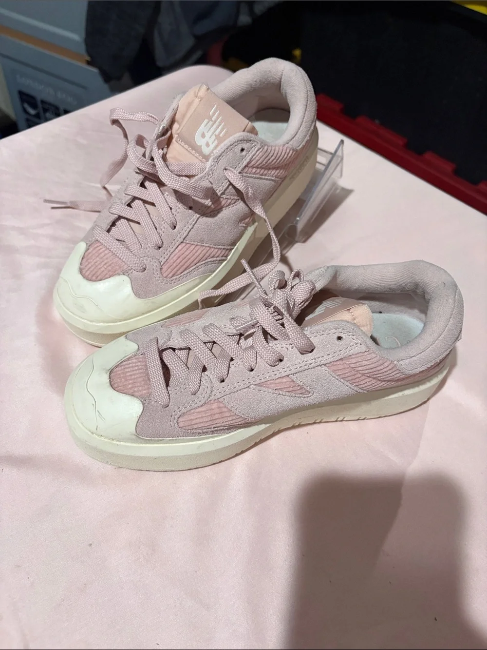 New Balance Pink Suede & Canvas Low-Top Kids Sneakers